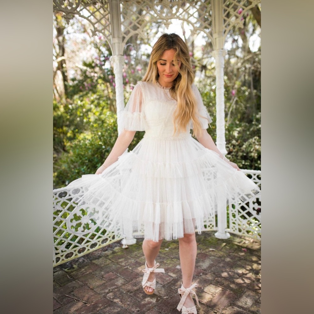 Ivy City Co Whimsical Short Dress in White